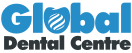 Logo of Global Dental Centre, with "Global" in blue and "Dental Centre" in black, accompanied by a spiral symbol.