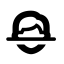 A black dental icon representing a tooth with a toothbrush, symbolizing dental hygiene and care.