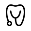 A simple black icon of a tooth, symbolizing dental care.